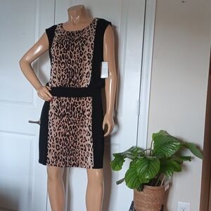 Sandra Darren Leopard print Dress, Sz. 12, NWT